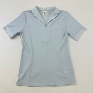Decent womens soft blue golf polo XS short sleeve quarter zip